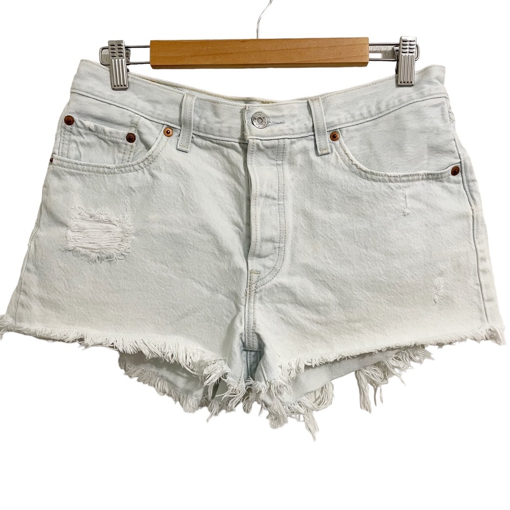 Levi’s 501 Button Fly Love Thing Light Wash Cut Off Denim Shorts